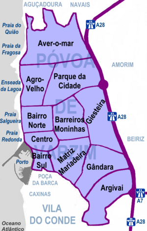 Mapa da Póvoa de Varzim