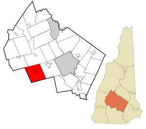 Location in Merrimack County and the state of New Hampshire