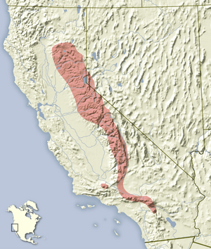 Tamias speciosus distribution map