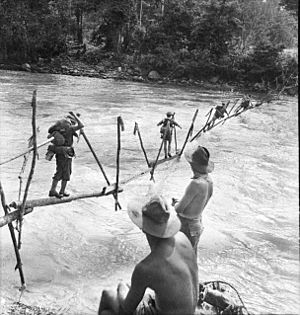 013755 Crossing Stream on way to Buna