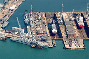 Aerial Photograph of Portsmouth Dockyard and Surrounding Area. MOD 45144950