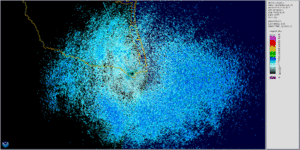 Brownsville TX NWS Radar of Starship Launch