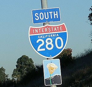 Cal poppy scenic route sign