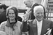 Charlie Chaplin and Oona ONeill 1965