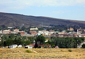 Downtown Rawlins, looking north from I-80