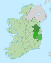 Ireland location map Mid-East