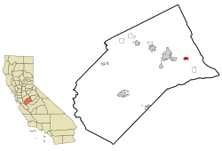 Location in Merced County and the state of California