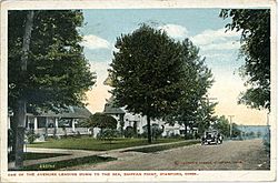 PostcardStamfordShippanPointStreetSceneCirca1920