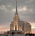 Rexburg Idaho Temple at Sunset 2009