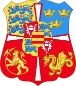 Royal Arms of Norway, Denmark & Sweden (1460-1523).svg