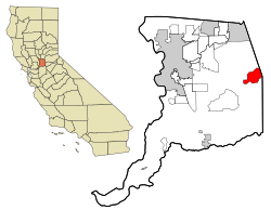 Location in Sacramento County and the state of California