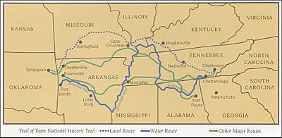 Trail of tears map NPS