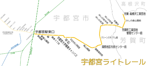 Utsunomiya LRT Linemap