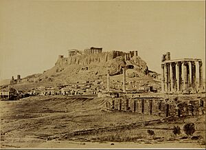 Constantinou Dimitrios - The Temple of Olympian Zeus and the Acropolis in the background - Google Art Project