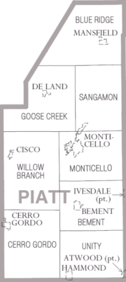 Map of Piatt County Illinois