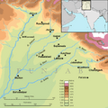 Punjab map (topographic) with cities