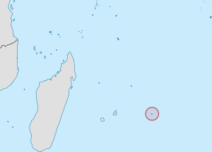 Location of Rodrigues in the Indian Ocean.