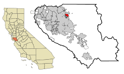 Location in Santa Clara County and the state of California