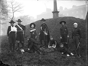 Walking Wounded-Fianna Éireann Scouts engaged in field medical training 1914