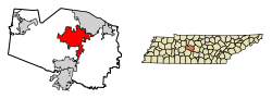Location within Williamson County and Tennessee