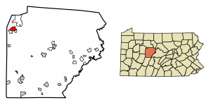 Location of DuBois in Clearfield County, Pennsylvania.