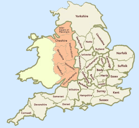 Doomsday Book - 1086 - English Counties - Circuit (Inter Ripam et Mersham, Cheshire, Shropshire, Staffordshire, Worcester, Hereford, Gloucestershire)