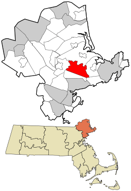 Location in Essex County and the state of Massachusetts.