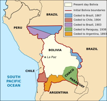 Bolivian territorial losses between 1867 and 1938