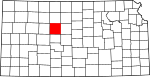 State map highlighting Ellis County