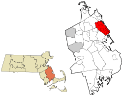 Location in Plymouth County in Massachusetts