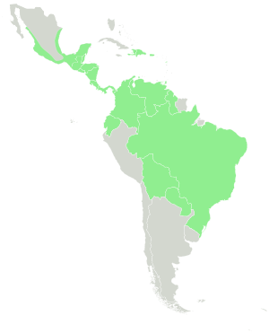 Range of Annona reticulata-Native.svg