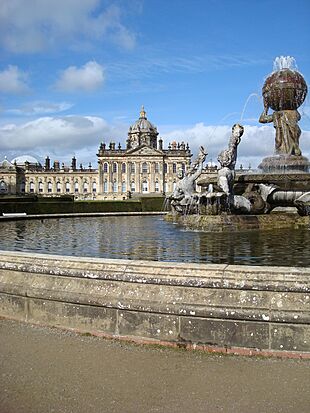 Castle Howard with fountain