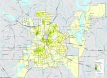 Dallas Population Density 2000