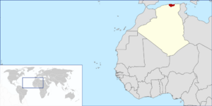 Location of Kabylia in central Algeria (northwestern Africa)