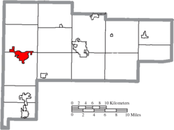 Location of St. Marys in Auglaize County