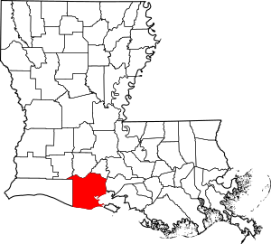 Map of Louisiana highlighting Vermilion Parish