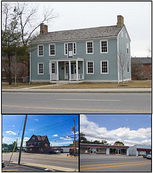 Top: The Fairfax House, Bottom Left: Trainwreck Saloon, Bottom Right: Former Rock Hill City Hall