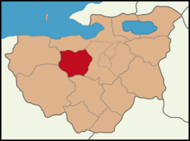 Map showing Nilüfer District in Bursa Province