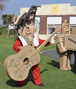 Cardboard character at Hullabaloo 2021