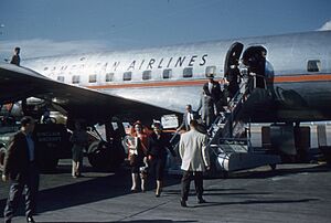 Exiting plane-El Paso Airport 1957