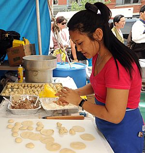 Making mo-mos pastry