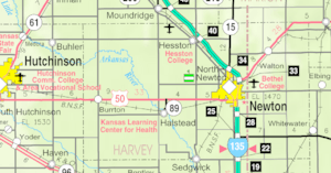 KDOT map of Harvey County (legend)