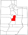 State map highlighting Sanpete County