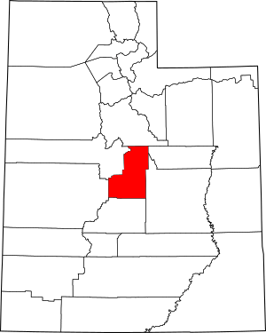 Map of Utah highlighting Sanpete County