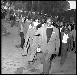 Robert Sobukwe leads anti-apartheid protest
