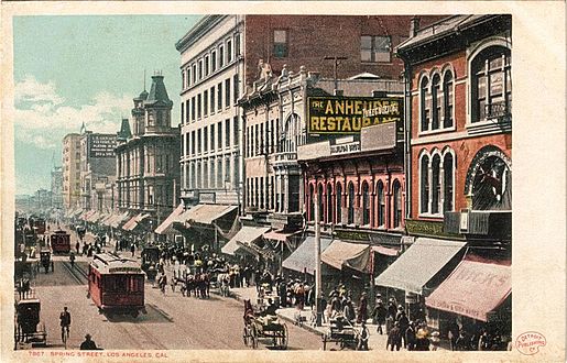 Spring Street Looking South between 2nd and 3rd, c.1905