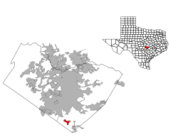 Location of Creedmoor, Texas