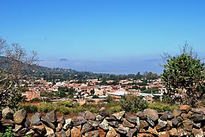 View of the modern town from the archeological site