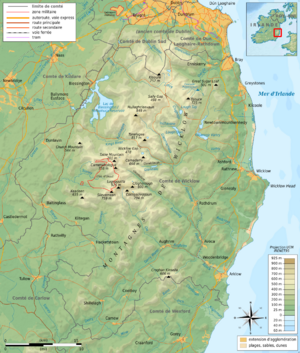 Wicklow Mountains topographic map-fr