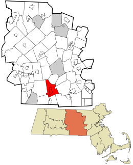 Location in Worcester County and the state of Massachusetts.